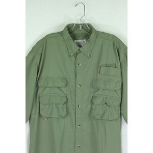 Kanga Cay Shirt XL Green Mens Fishing Vented Short Sleeve FLAW